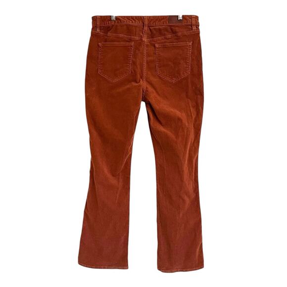 Lands’ End Corduroy Mid Rise Boot Cut Burnt Orange Brown Pant Sz 14 - Picture 4 of 7
